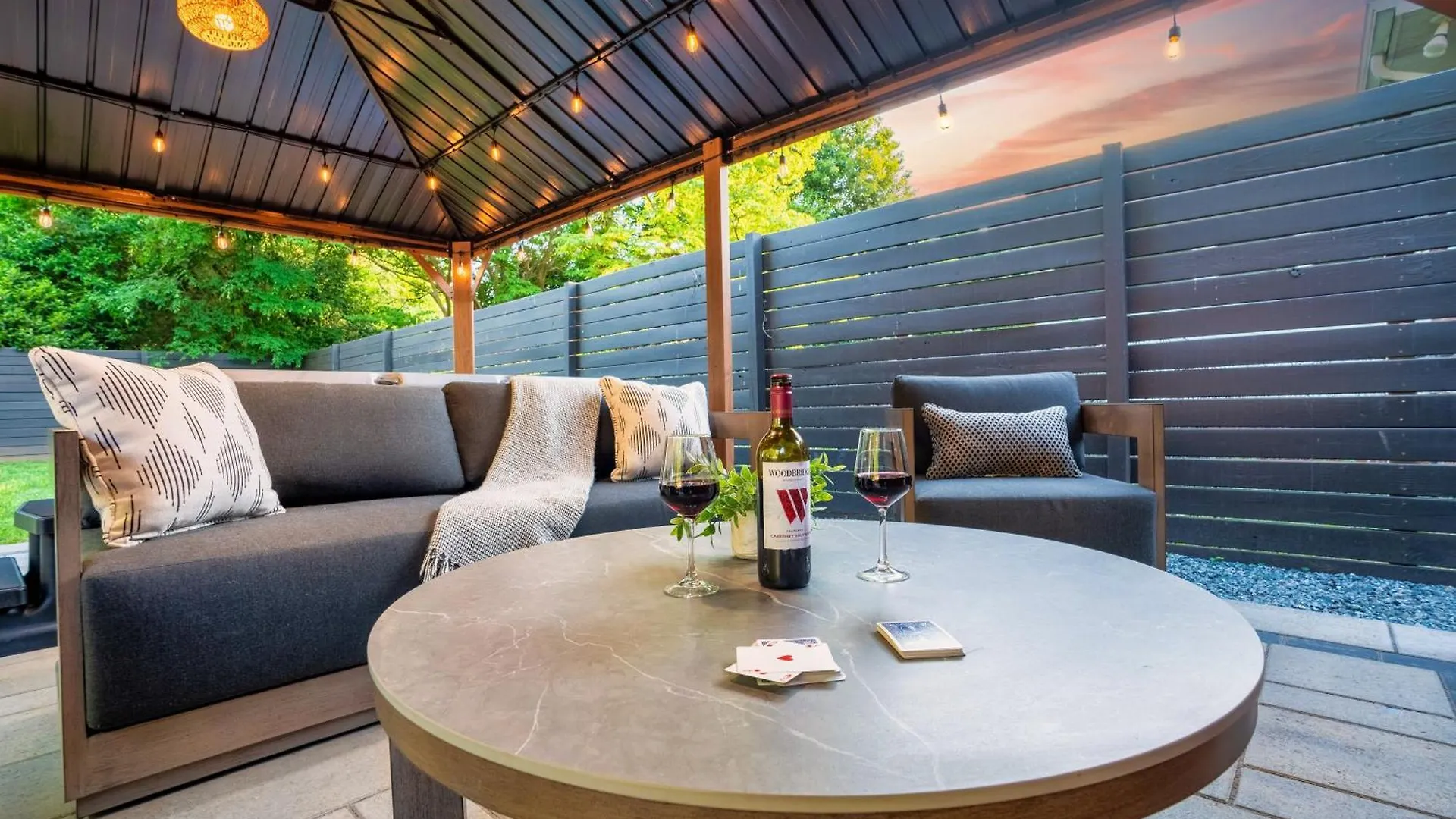 Uptown Oasis, Hot Tub, Swing Chairs, Fire Pit, Gazebo Charlotte United States